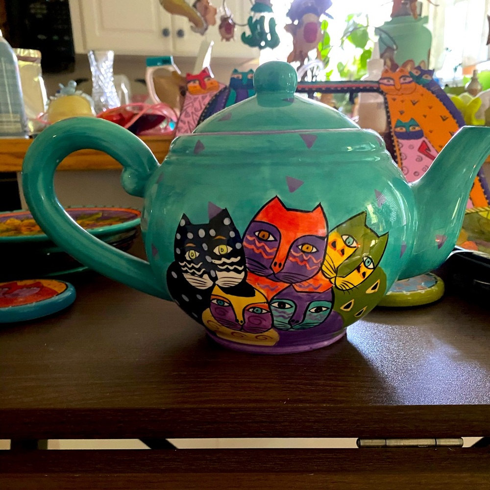 Vintage Laurel Burch Cat Tea Pot